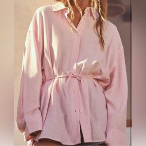 ZARA Oversized Linen Blend Shirt